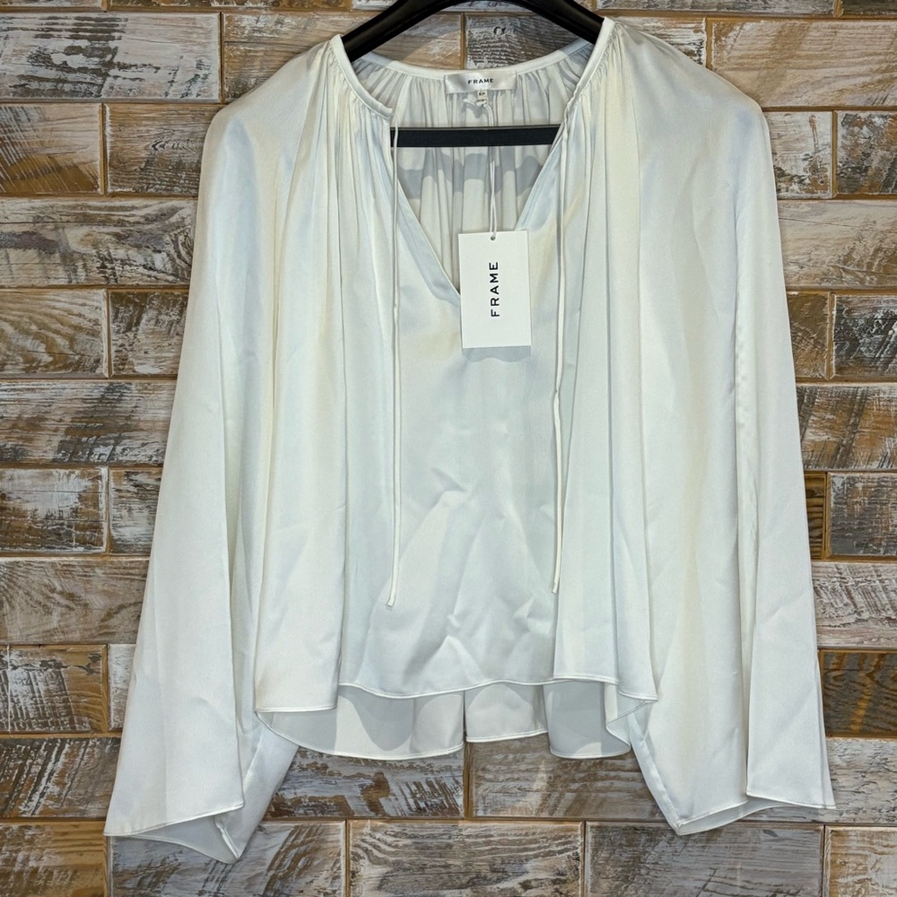 FRAME Women's White/Cream Blouse. Size S/P.  NWT.